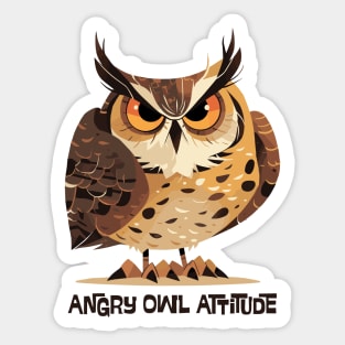 Angry Owl Attitude Sticker